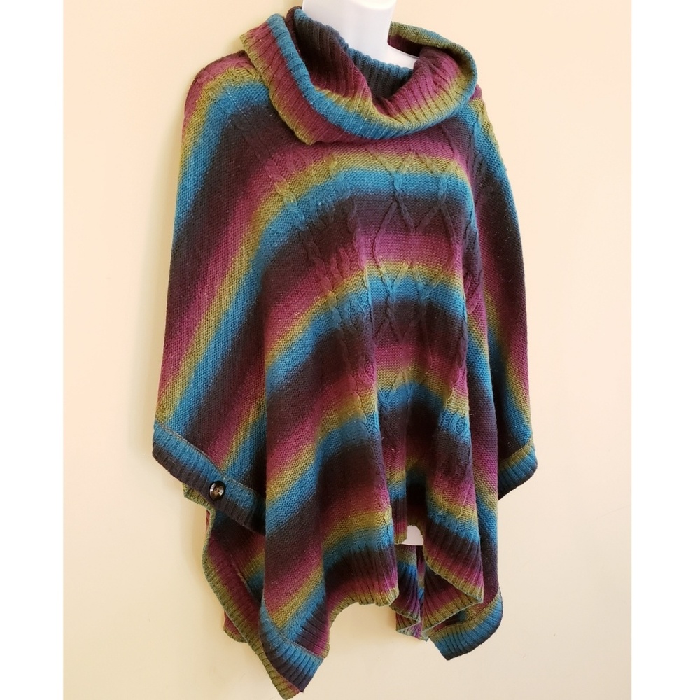 Cable & Gauge cowl neck sweater poncho